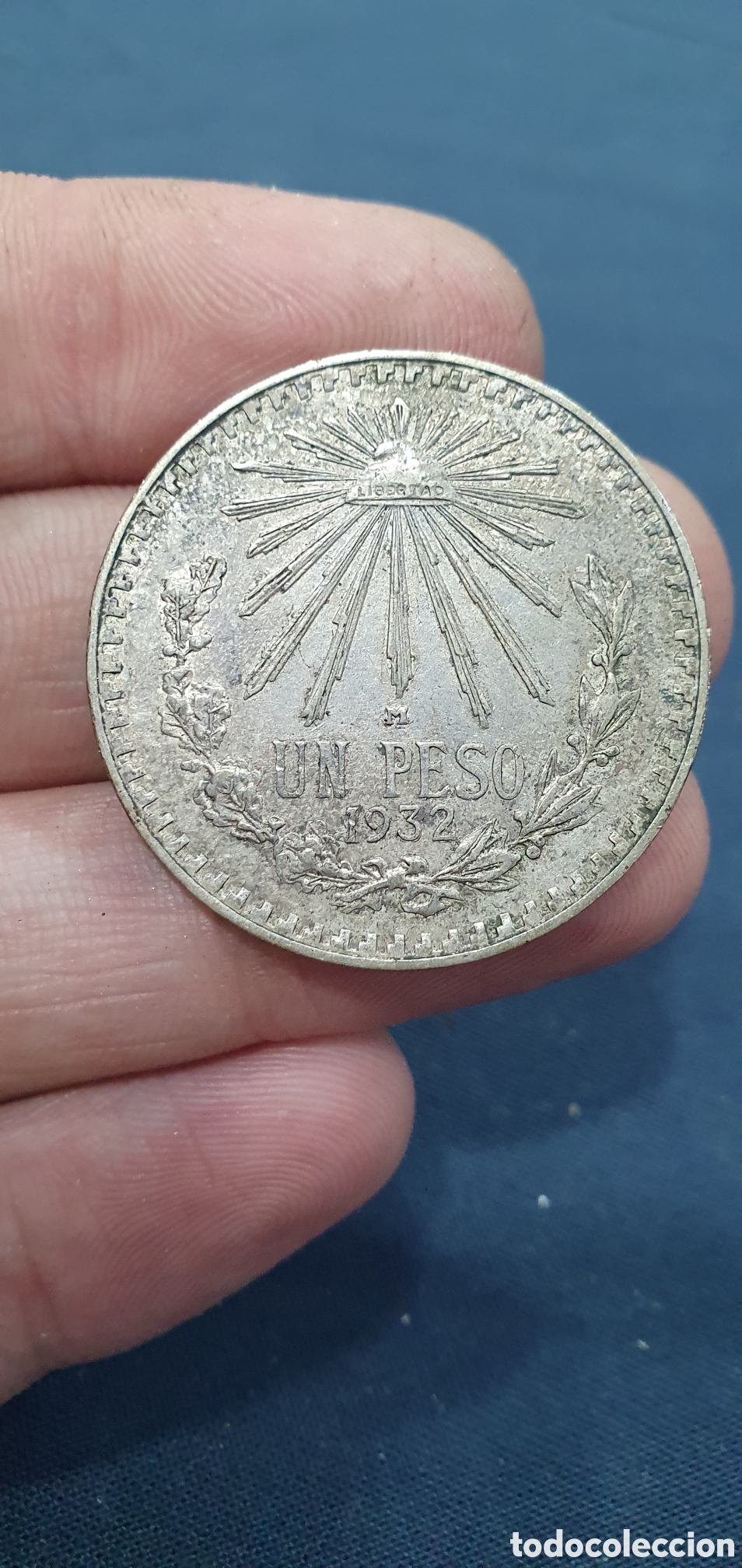 Alte M&uuml;nzen aus Amerika: SALIDA 0.01&euro;. Moneda plata M&eacute;xico 1 peso 1932. (L134)
