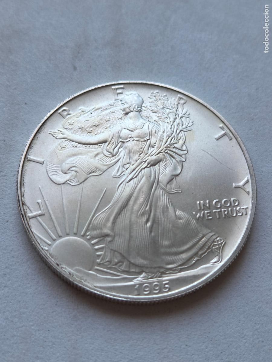 Old Coins of America: 1 ONZA PLATA PURA - 1995 - ESTADOS UNIDOS