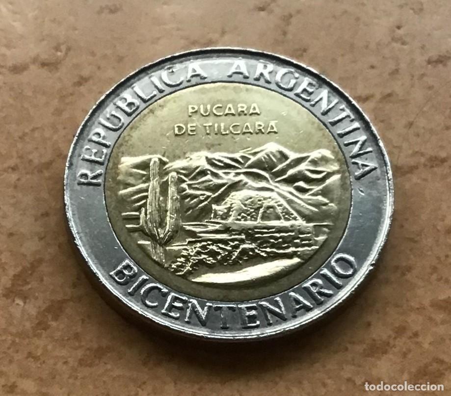 Monedas antiguas de Am&eacute;rica: 1 peso conmemorativo de Argentina. Pucara de Tilcara. A&ntilde;o 2010