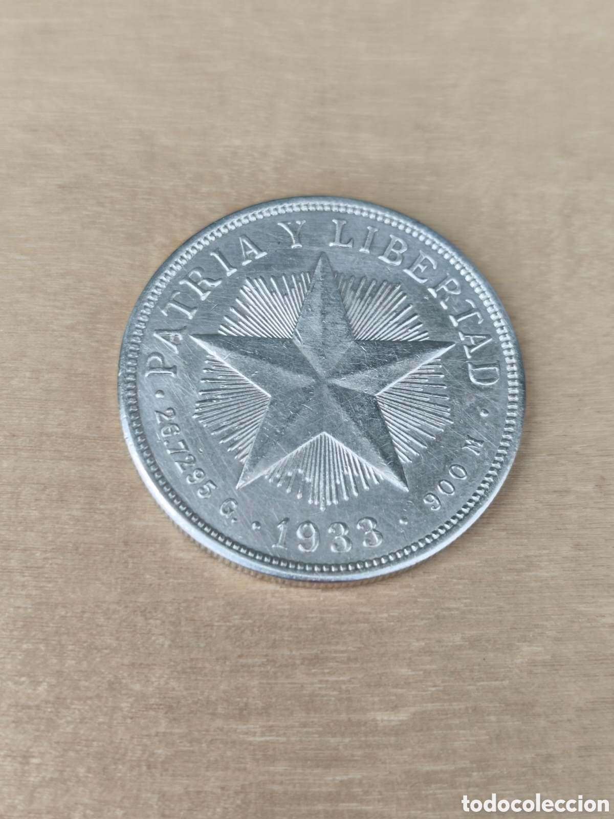 Monedas antiguas de Am&eacute;rica: 1 peso Cuba 1933 plata 0.900