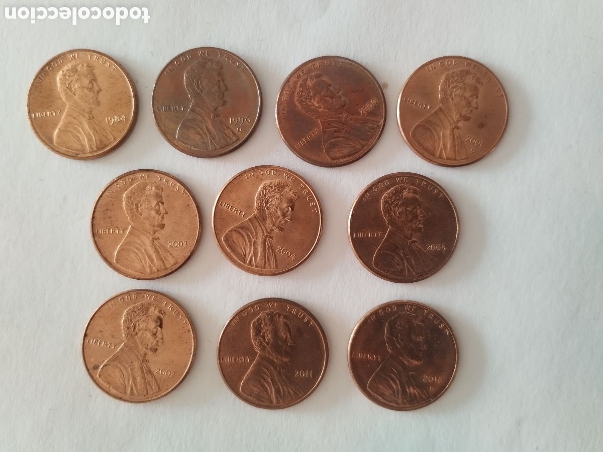 Old Coins of America: LOTE DE DIEZ MONEDAS DE EEUU 1 CENT VARIAS FECHAS DISTINTAS Y CECAS (FOTO)