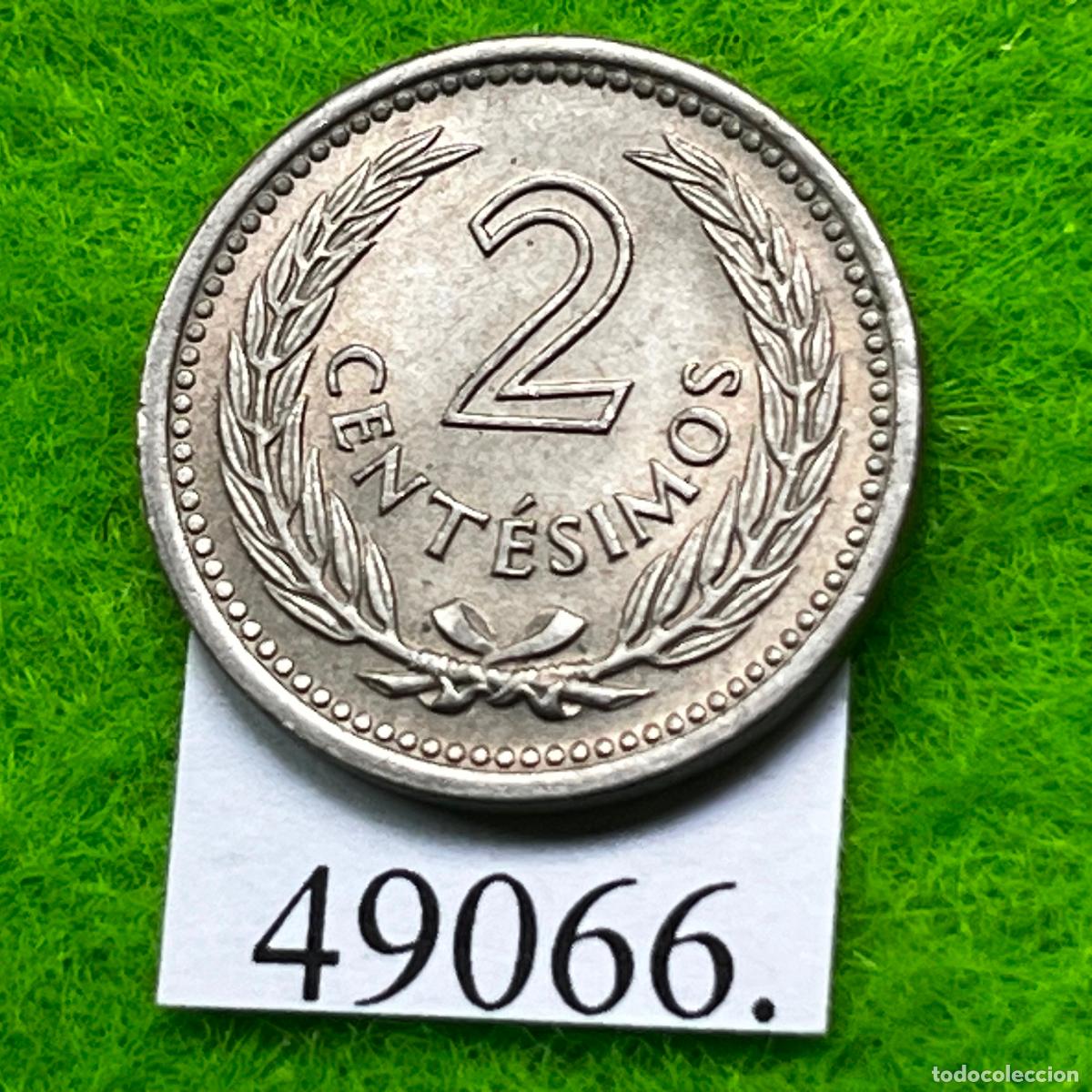 Monedas antiguas de Am&eacute;rica: Uruguay 2 cent&eacute;simos 1953, c&eacute;ntimos