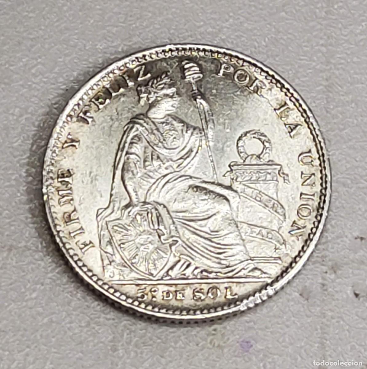 Monedas antiguas de Am&eacute;rica: 1/5 de SOL DE PLATA DE PER&Uacute; DEL A&Ntilde;O 1899-JF. SIN CIRCULAR.LUJO