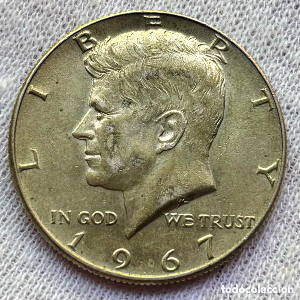 Monedas antiguas de Am&eacute;rica: Moneda PLATA USA 1/2 D&oacute;lar 1967 Kennedy . EEUU Estados Unidos Half Dollar