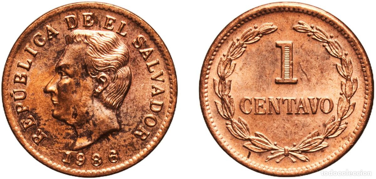Monedas antiguas de Am&eacute;rica: El Salvador Republic 1986 1 Centavo Copper clad steel Royal Mint (30000000) 1.29g UNC KM 135.2b