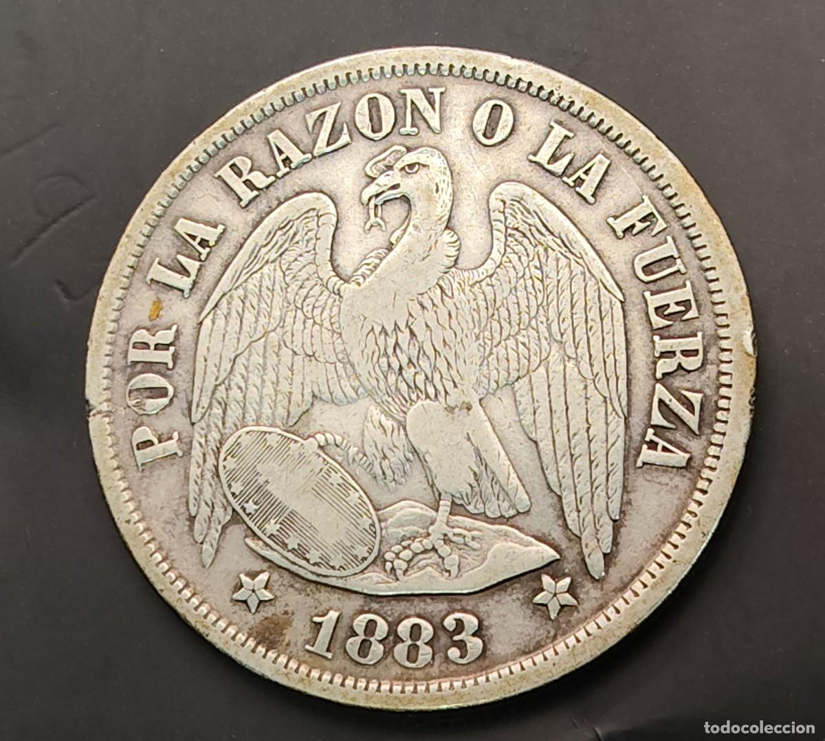 Monedas antiguas de Am&eacute;rica: CHILE A&Ntilde;O 1883 1 PESO PLATA (925) SANTIAGO PESO 24,9 gr