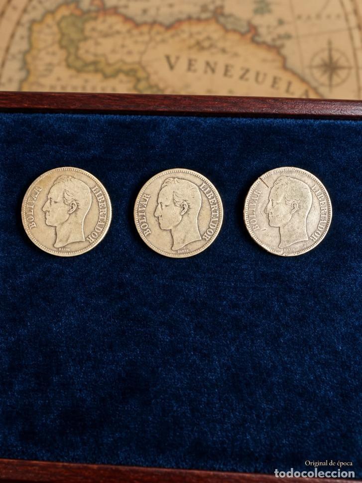 Monedas antiguas de Am&eacute;rica: (MO-260902)VENEZUELA - LOTE DE 3 MONEDAS 5 BOLIVARES DE PLATA A&Ntilde;O 1900(1) y 1926(2) 3 X 25 GRS-AR900