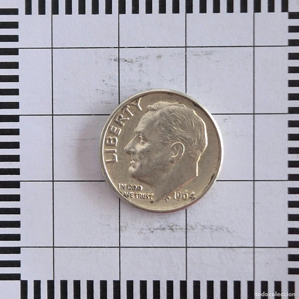 Monnaies anciennes d'Am&eacute;rique: 10 CENTAVOS (DIME), ESTADOS UNIDOS. 1964. (KM#195).