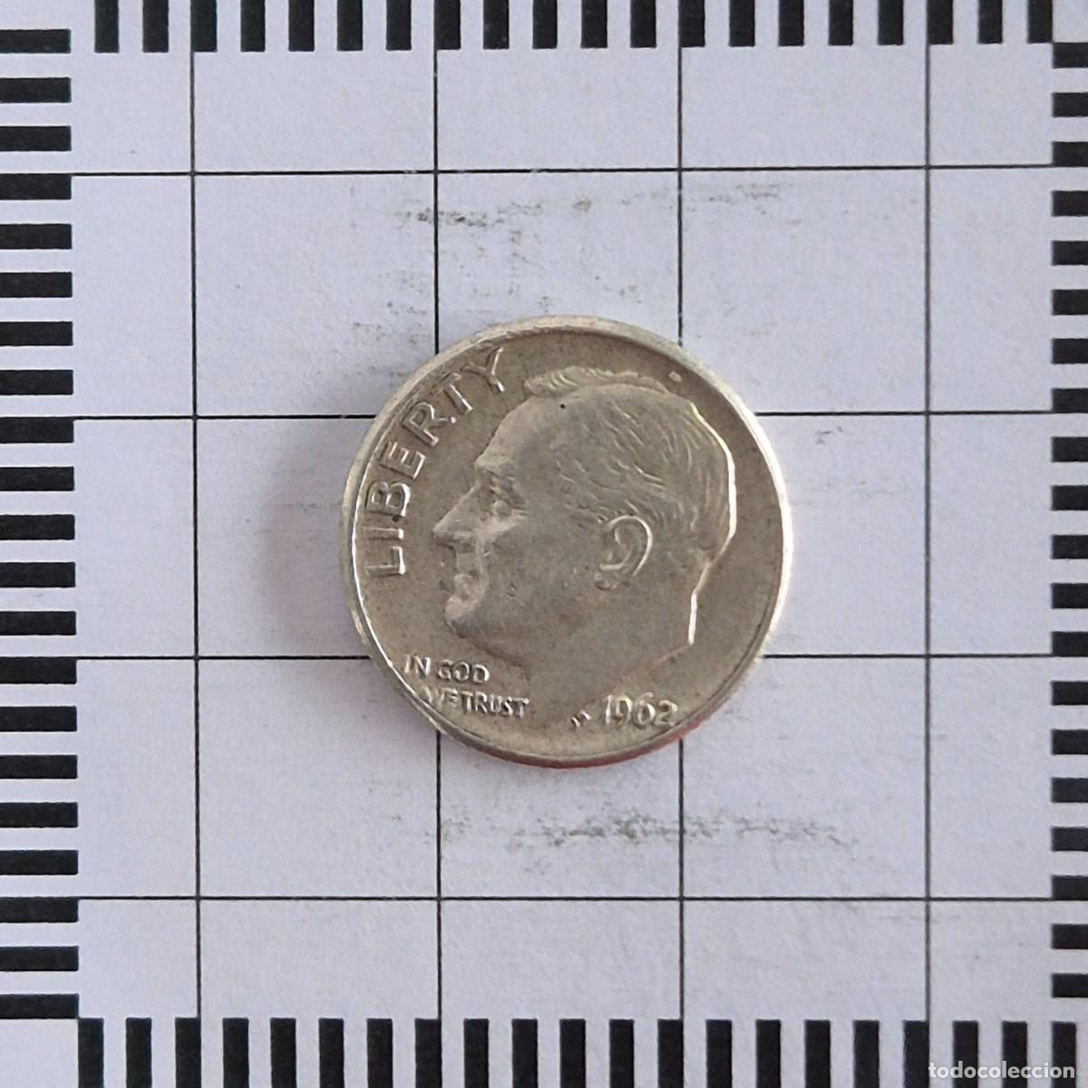 Old Coins of America: 10 CENTAVOS (DIME), ESTADOS UNIDOS. 1962 D. (KM#195).