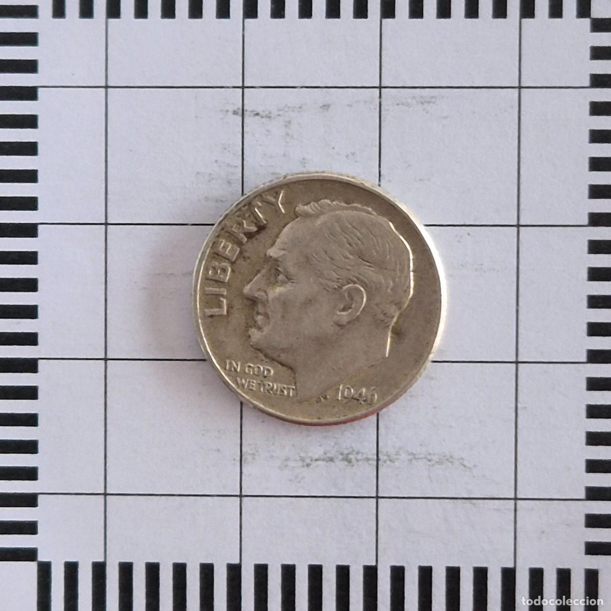 Old Coins of America: 10 CENTAVOS (DIME), ESTADOS UNIDOS. 1946. (KM#195).