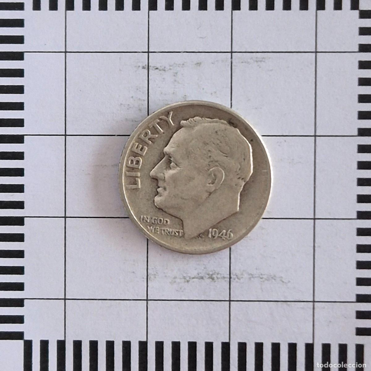 Old Coins of America: 10 CENTAVOS (DIME), ESTADOS UNIDOS. 1946. (KM#195).