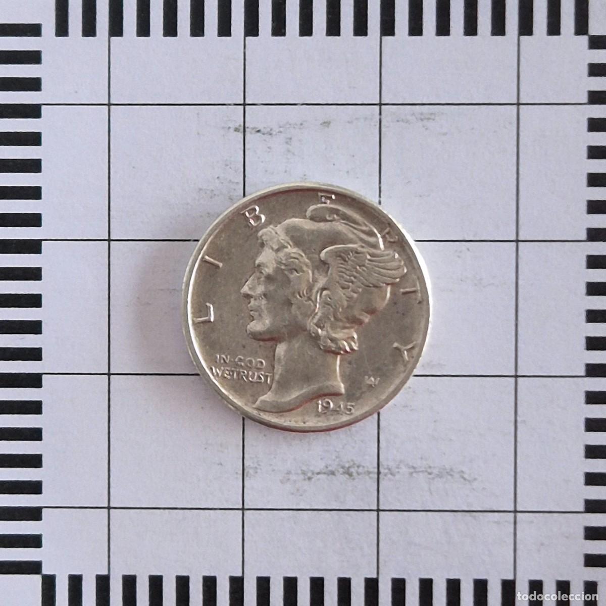 Old Coins of America: 10 CENTAVOS (DIME), ESTADOS UNIDOS. 1945. (KM#140).