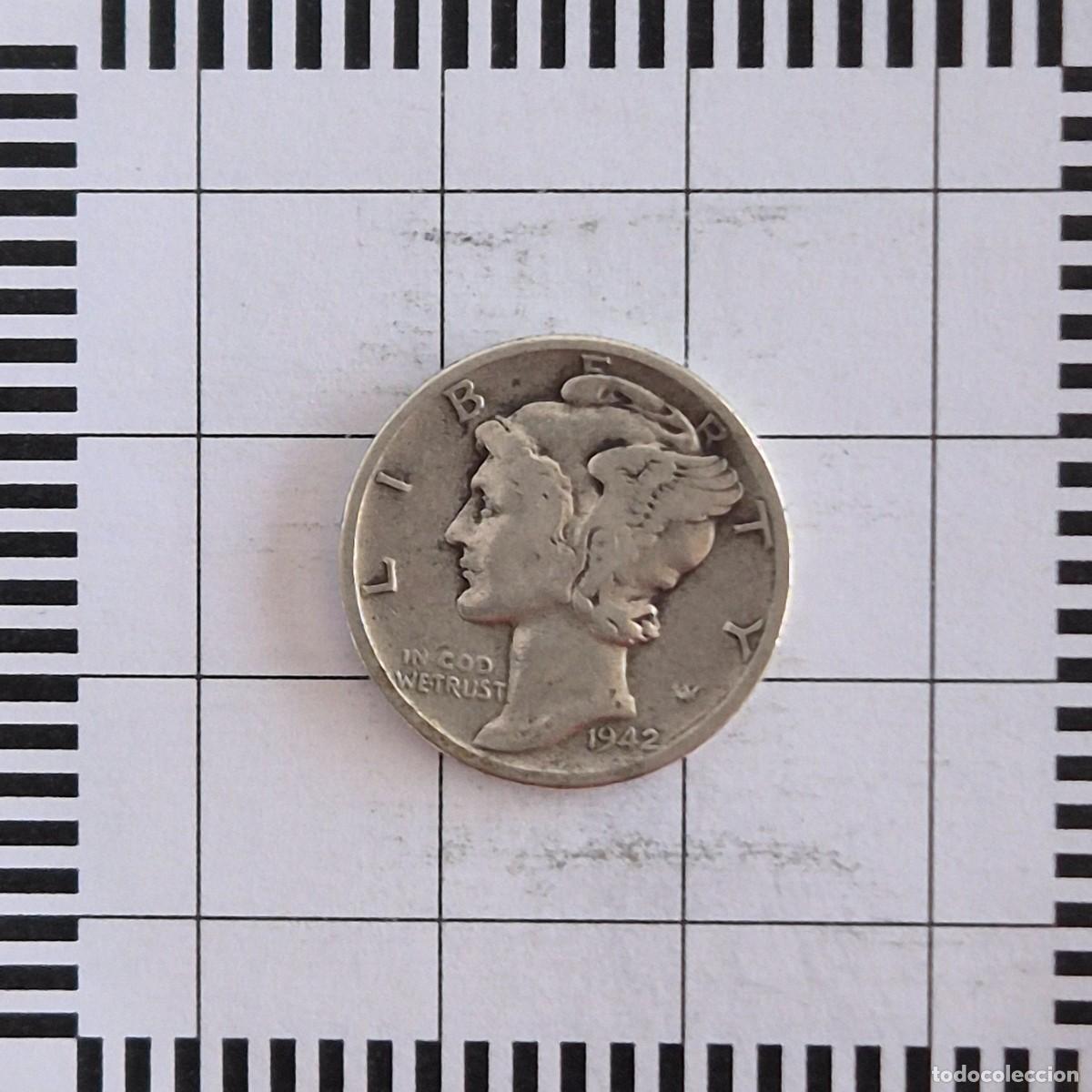 Old Coins of America: 10 CENTAVOS (DIME), ESTADOS UNIDOS. 1942. (KM#140).
