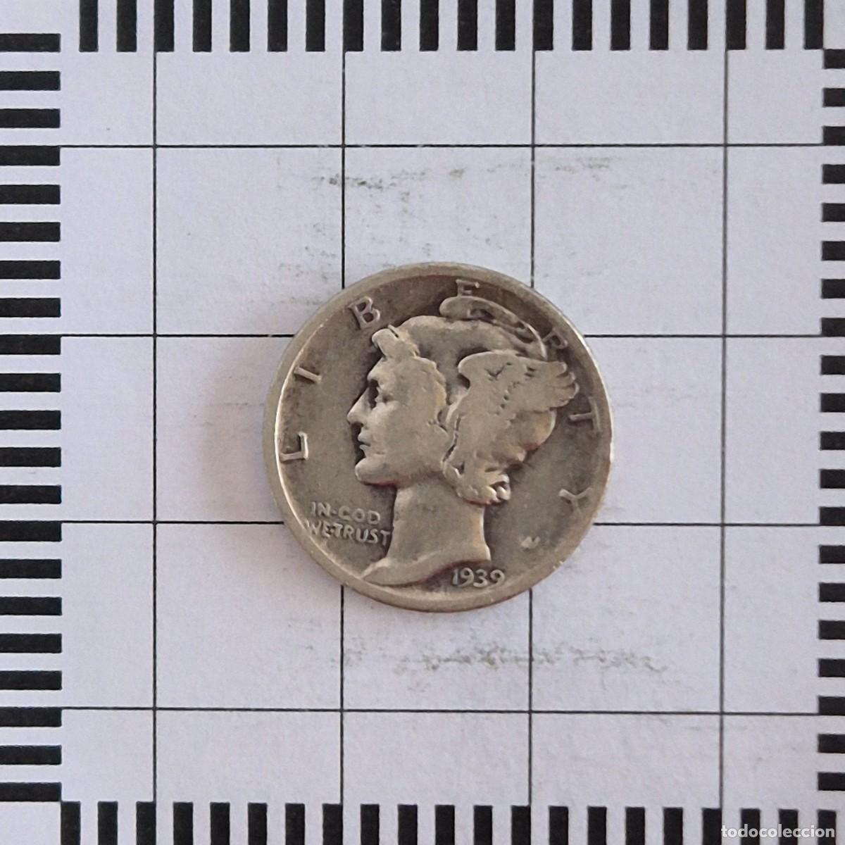 Old Coins of America: 10 CENTAVOS (DIME), ESTADOS UNIDOS. 1939. (KM#140).
