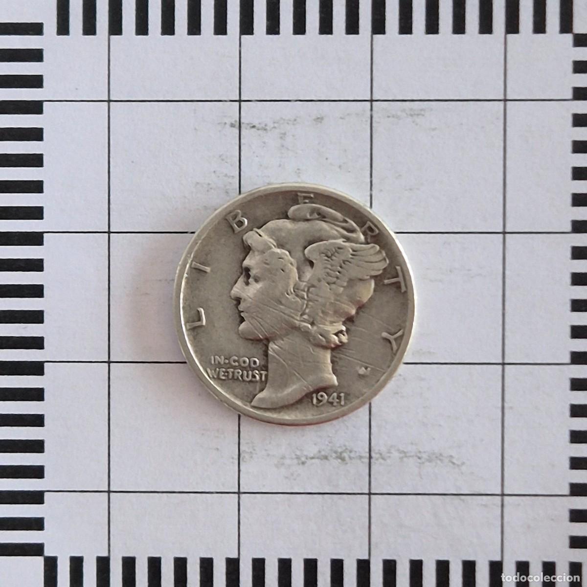 Old Coins of America: 10 CENTAVOS (DIME), ESTADOS UNIDOS. 1941. (KM#140).