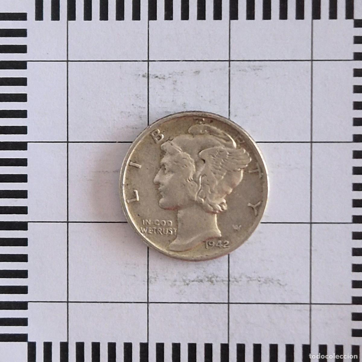 Old Coins of America: 10 CENTAVOS (DIME), ESTADOS UNIDOS. 1942. (KM#140).