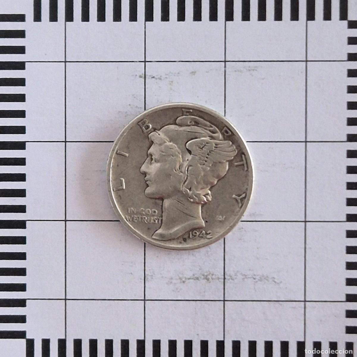 Old Coins of America: 10 CENTAVOS (DIME), ESTADOS UNIDOS. 1942. (KM#140).