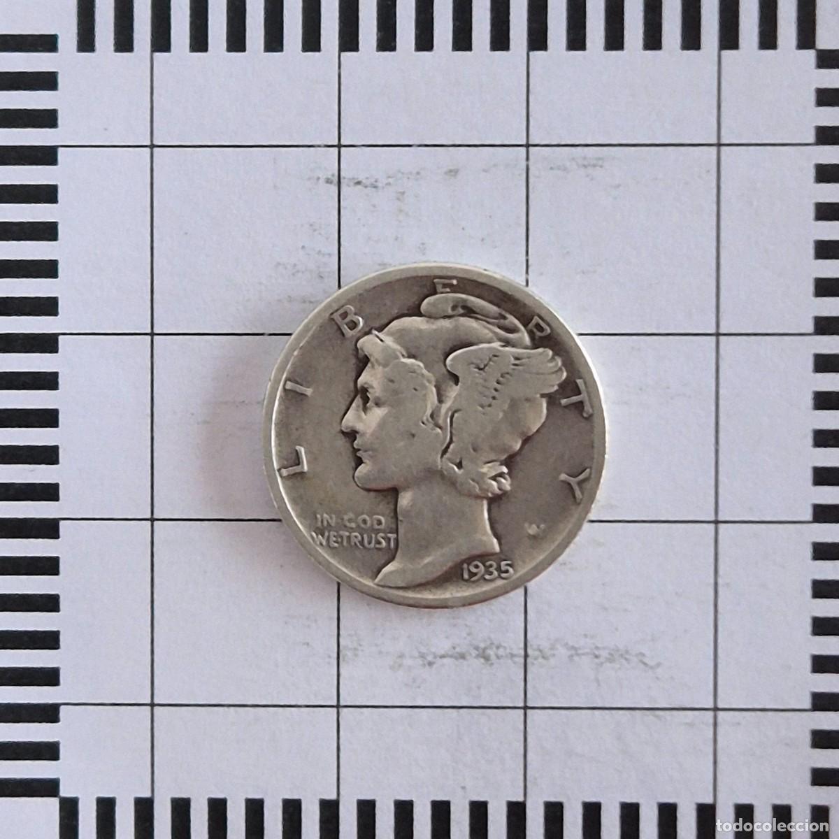Old Coins of America: 10 CENTAVOS (DIME), ESTADOS UNIDOS. 1935. (KM#140).