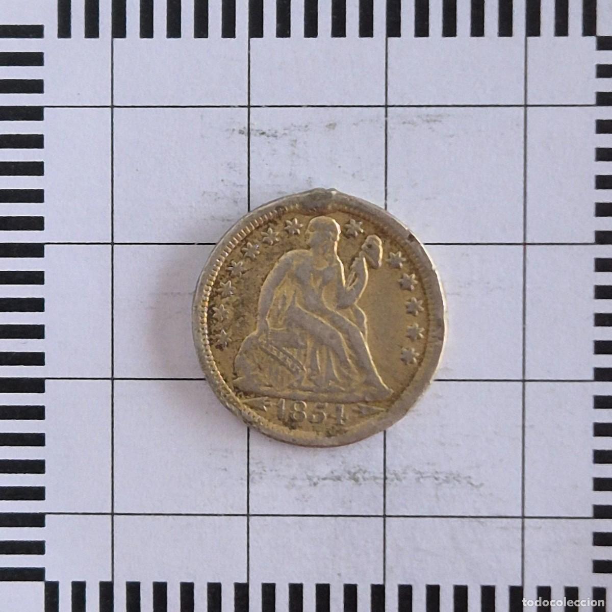 Old Coins of America: 10 CENTAVOS (DIME), ESTADOS UNIDOS. 1854. (KM#77).