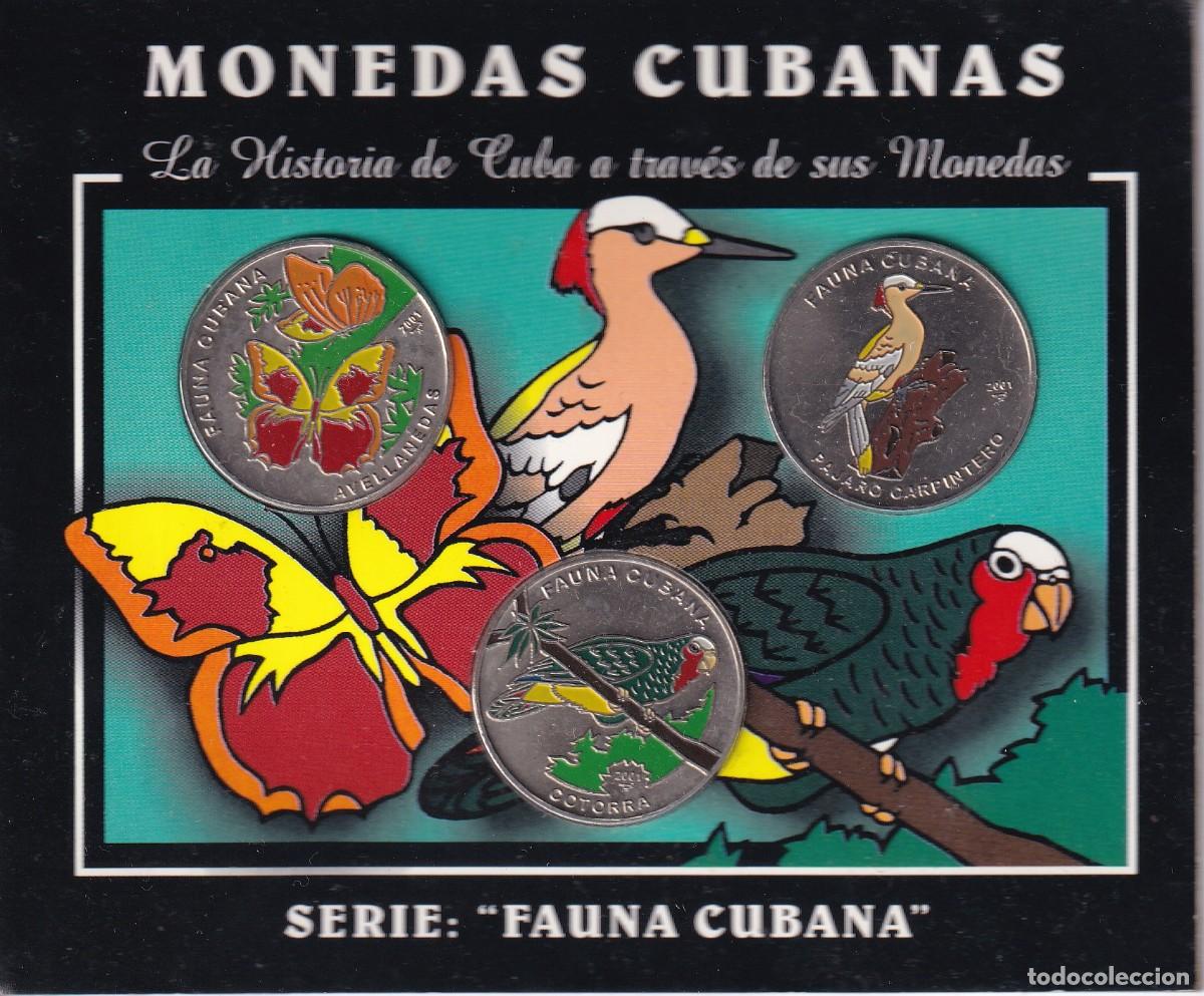 Monedas antiguas de Am&eacute;rica: CARTERA CON 3 MONEDAS DE FAUNA CUBANA DEL A&Ntilde;O 2001