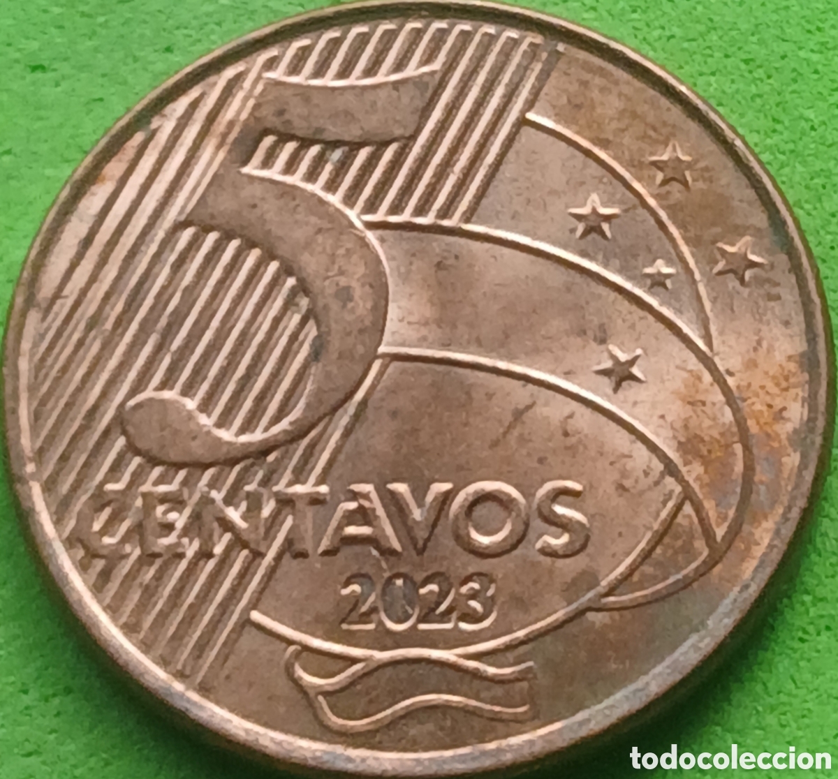 Monedas antiguas de Am&eacute;rica: Brasil 5 centavos 2023 km#648 poco com&uacute;n