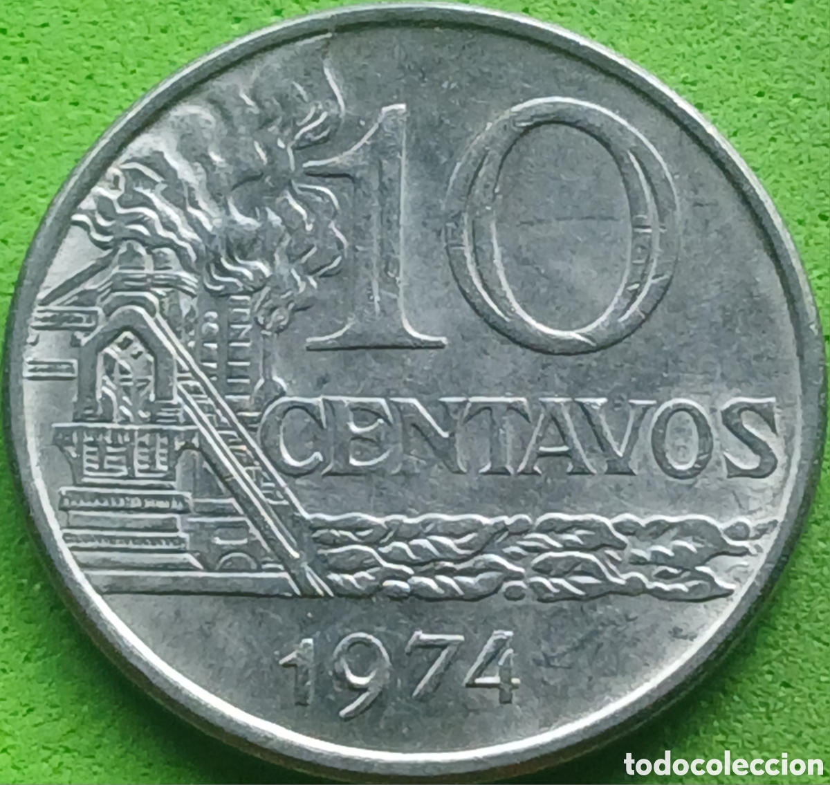 Monedas antiguas de Am&eacute;rica: Brasil 10 centavos 1974 km#578.1a
