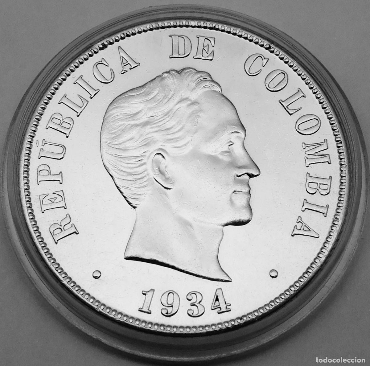 Alte M&uuml;nzen aus Amerika: COLOMBIA 50 CENTAVOS 1934. PLATA SIN CIRCULAR MUY ESCASA