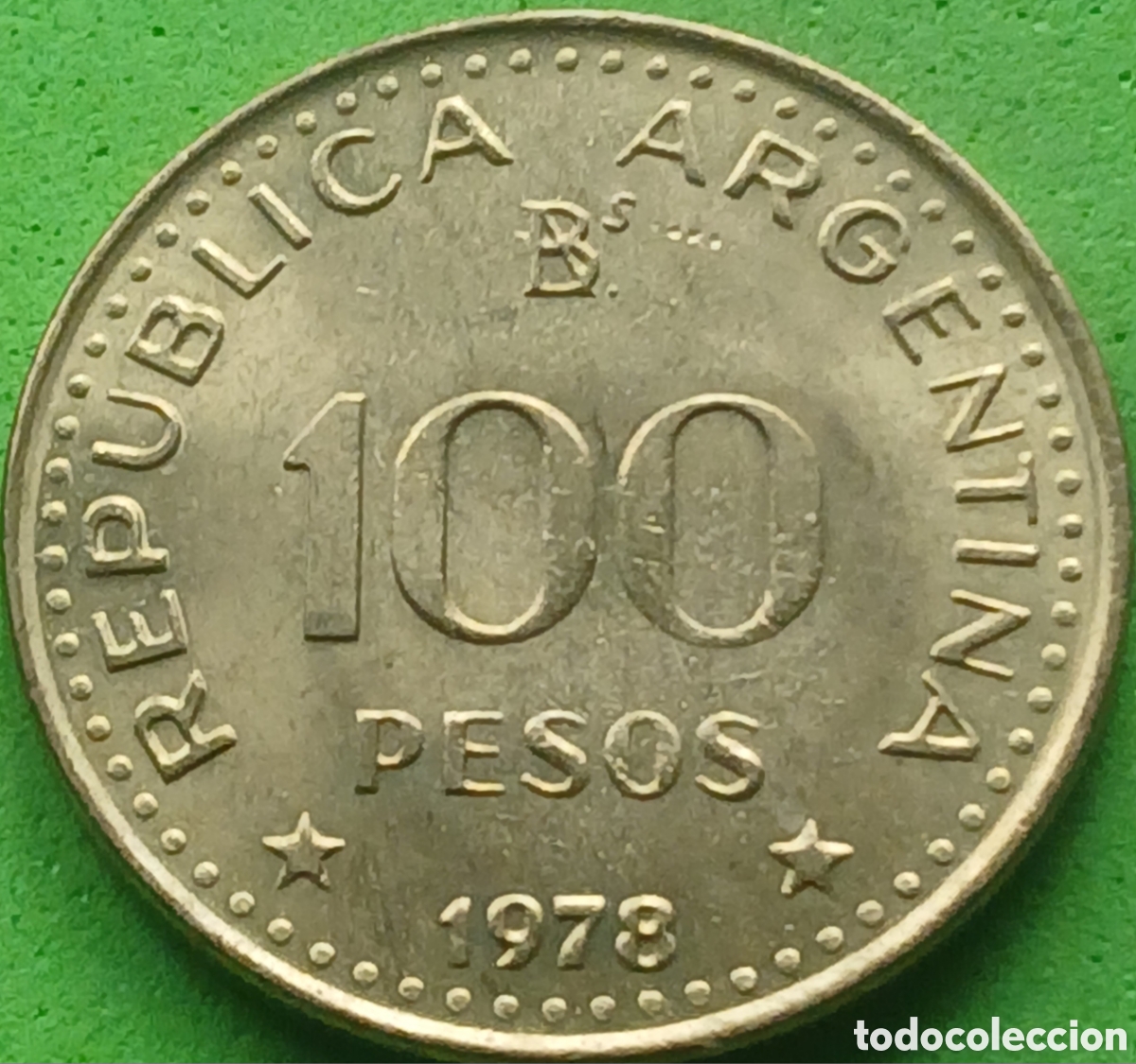 Monedas antiguas de Am&eacute;rica: Argentina 100 pesos 1978 km#82 200&deg; aniversario- nacimiento de Jos&eacute; de San Mart&iacute;n