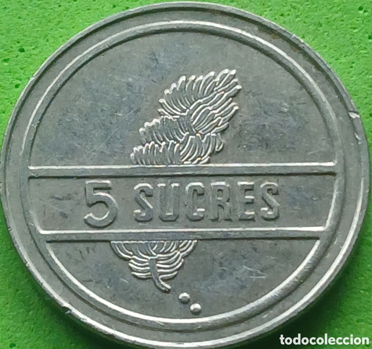 Monedas antiguas de Am&eacute;rica: Ecuador 5 sucres 1988 km#91