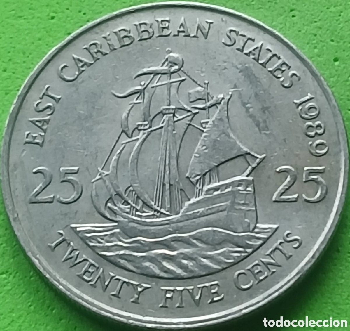 Monedas antiguas de Am&eacute;rica: Estados del Caraibe Oriental 25 cents 1989 km#14