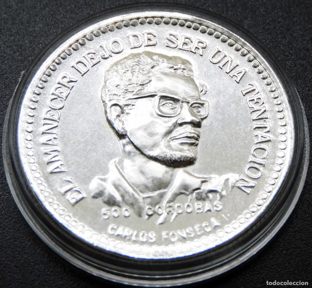 Moedas antigas da Am&eacute;rica: MONEDA NICARAGUA 500 C&Oacute;RDOBAS 1980 CONMEMORATIVA - FONSECA. PLATA PROOF. SUPER ESCASA