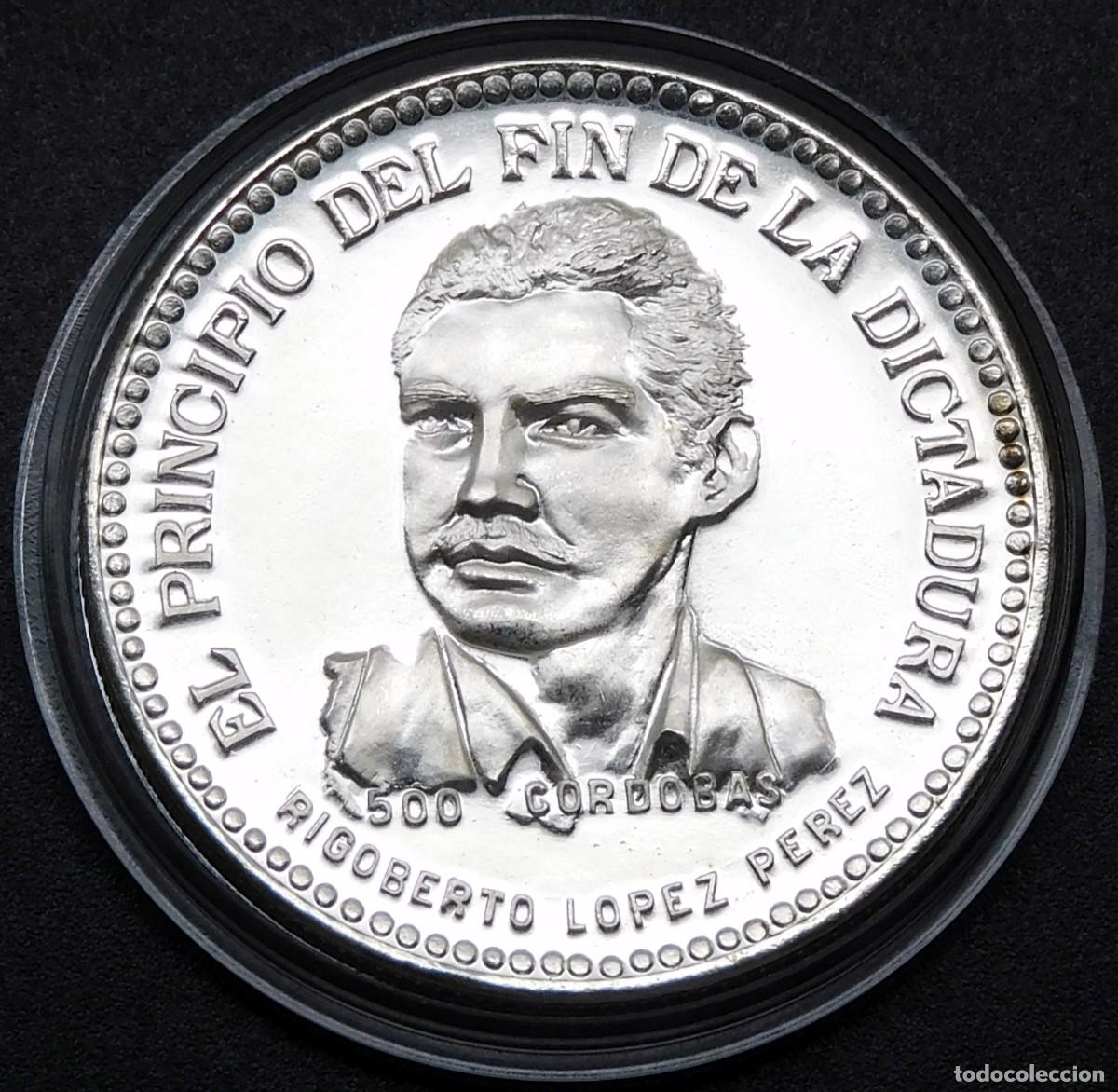 Alte M&uuml;nzen aus Amerika: MONEDA NICARAGUA 500 C&Oacute;RDOBAS 1980 CONMEMORATIVA - LOPEZ PEREZ. PLATA PROOF. SUPER ESCASASA