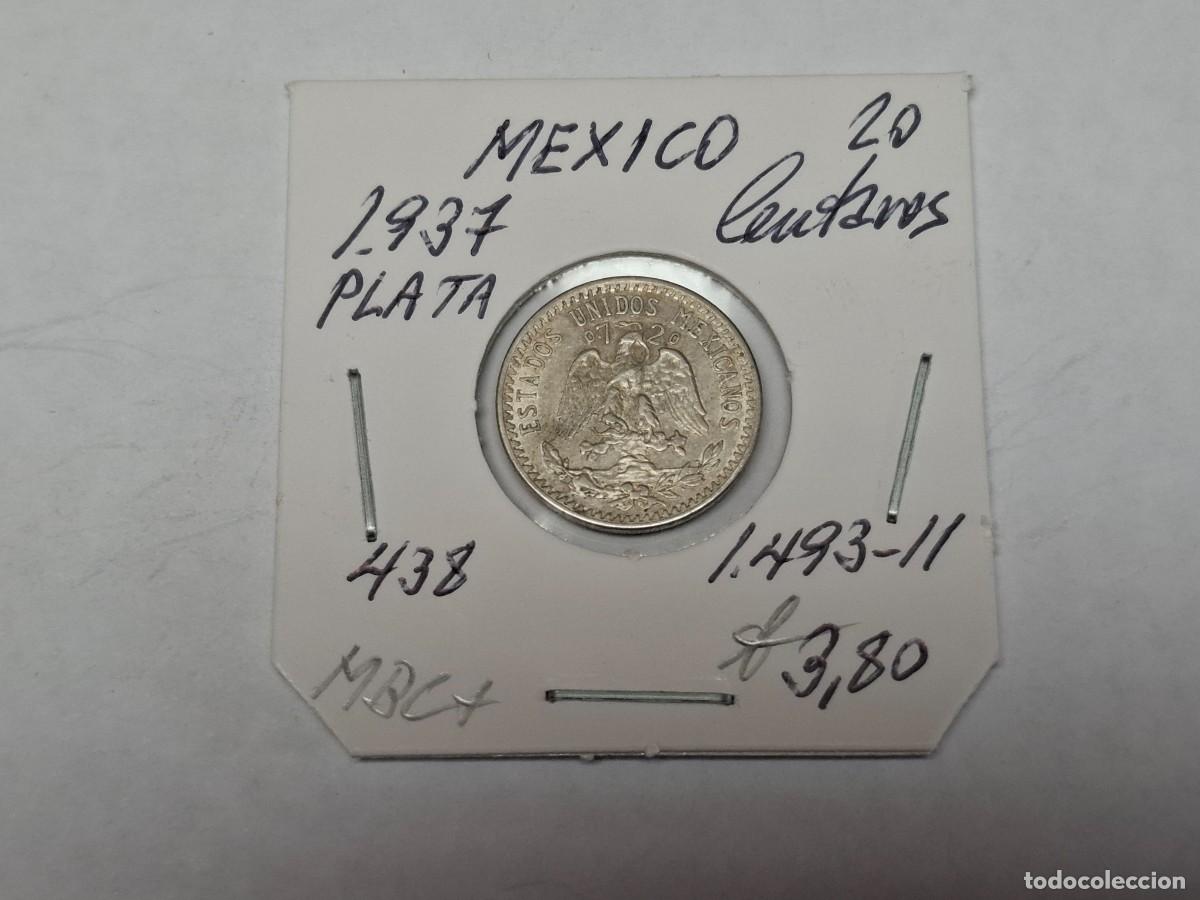 Monedas antiguas de Am&eacute;rica: 20 CENTAVOS de PLATA de 1937 KM 438 MEXICO en MBC+