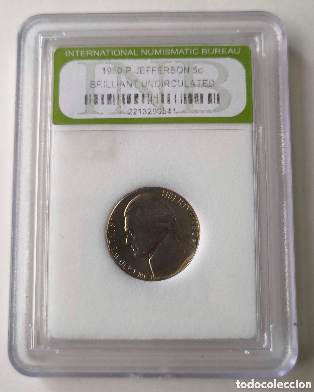 Monedas antiguas de Am&eacute;rica: EEUU. 1980. 5 centavos. Jefferson Presidente
