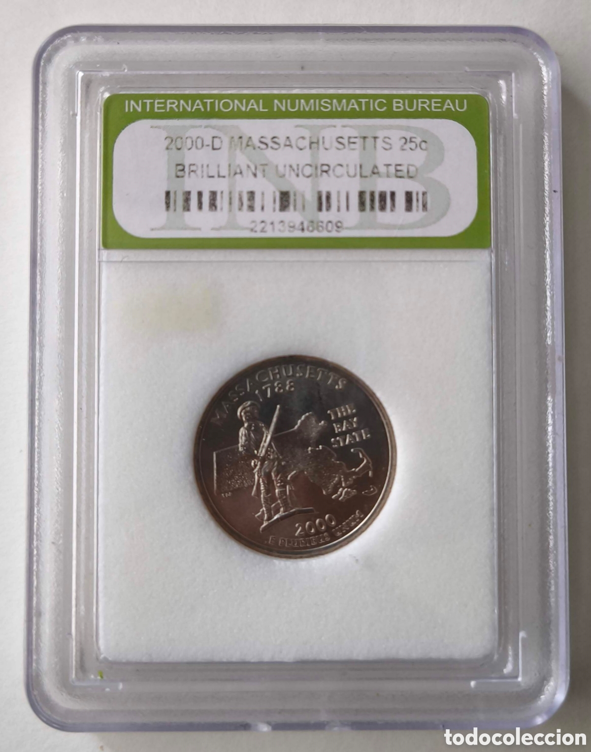 Monedas antiguas de Am&eacute;rica: EEUU. 2000. 25 centavos. Massachusetts