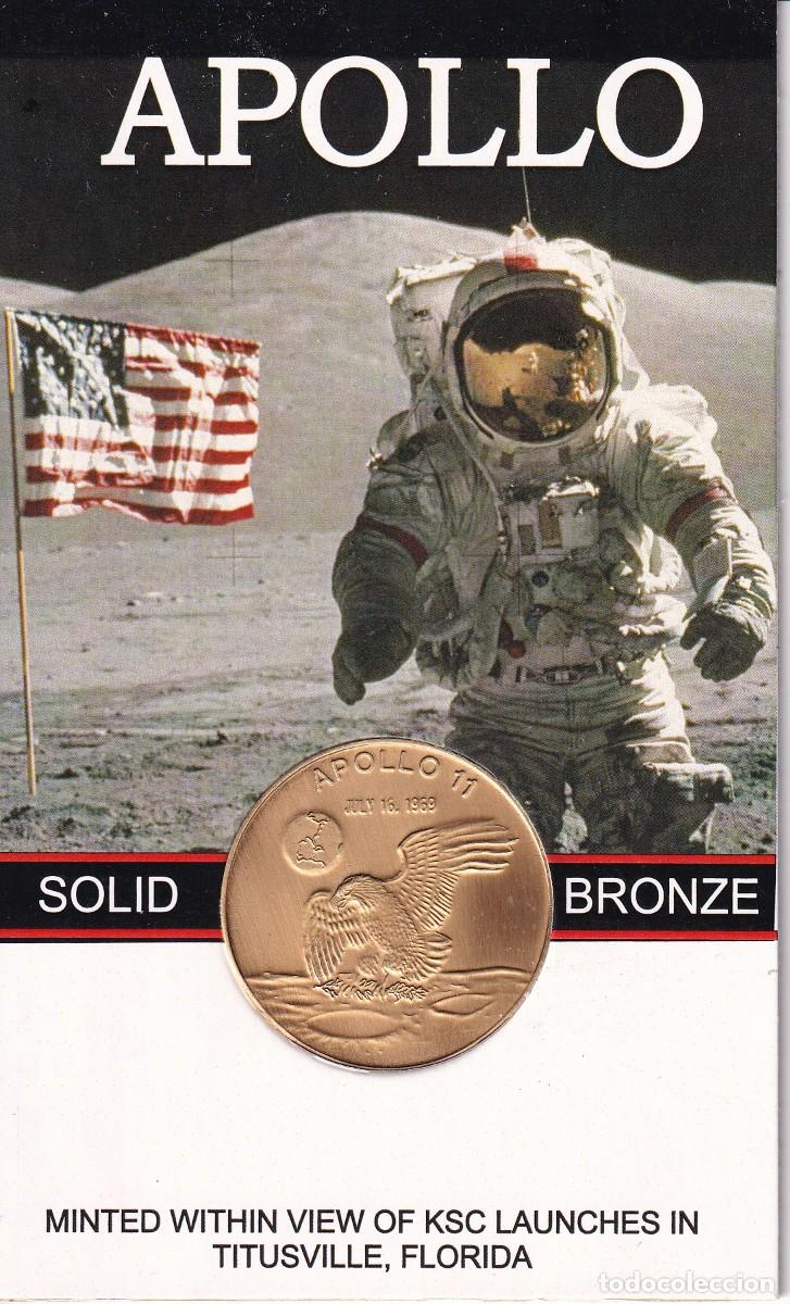 Alte M&uuml;nzen aus Amerika: MEDALLA DE BRONCE DE ESTADOS UNIDOS DEL APOLLO 11 DIAMETRO 3,8cm (USA)