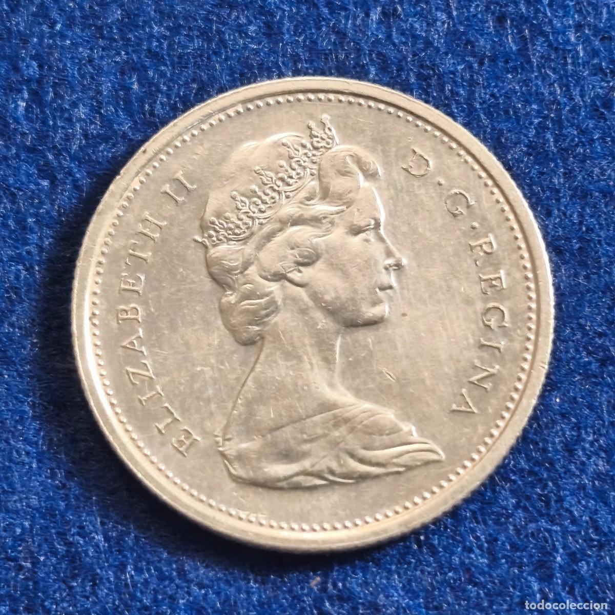 Old Coins of America: 25 CENT DE PLATA ISABEL II CANADA A&Ntilde;O 1966. M.B.C.