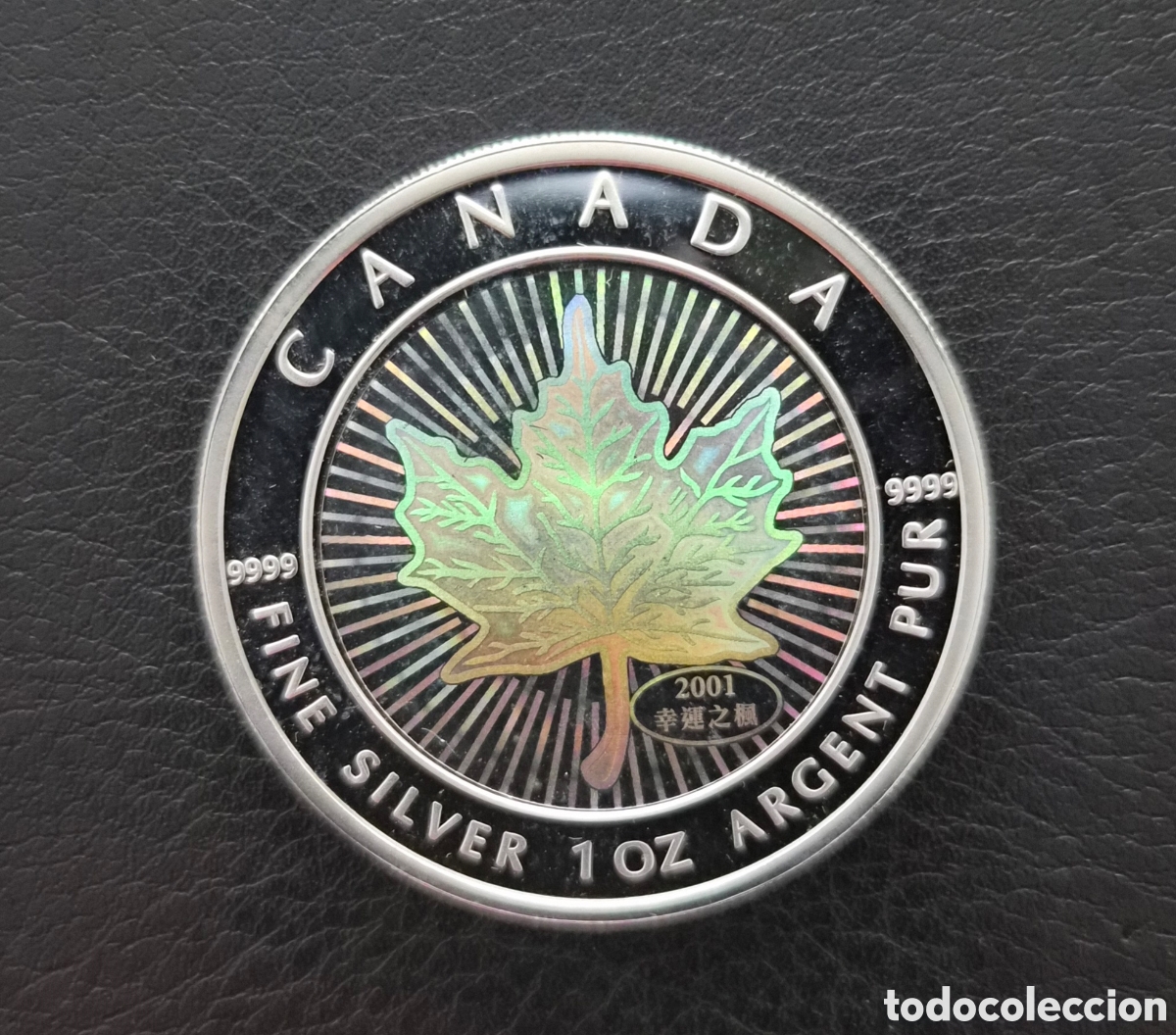 Monedas antiguas de Am&eacute;rica: Canad&aacute; - 5 d&oacute;lares 2001 - Maple Leaf Snake - 1 onza plata 9999 - Edici&oacute;n especial