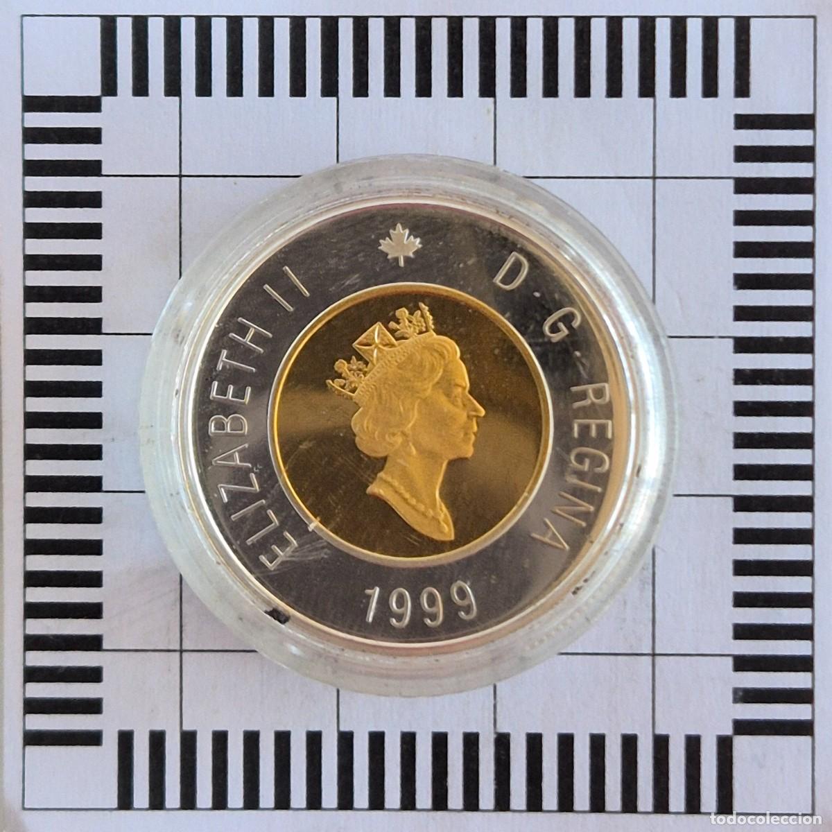 Monnaies anciennes d'Am&eacute;rique: 2 D&Oacute;LARES, CANADA. ISABEL II, 1999. (KM#357a).