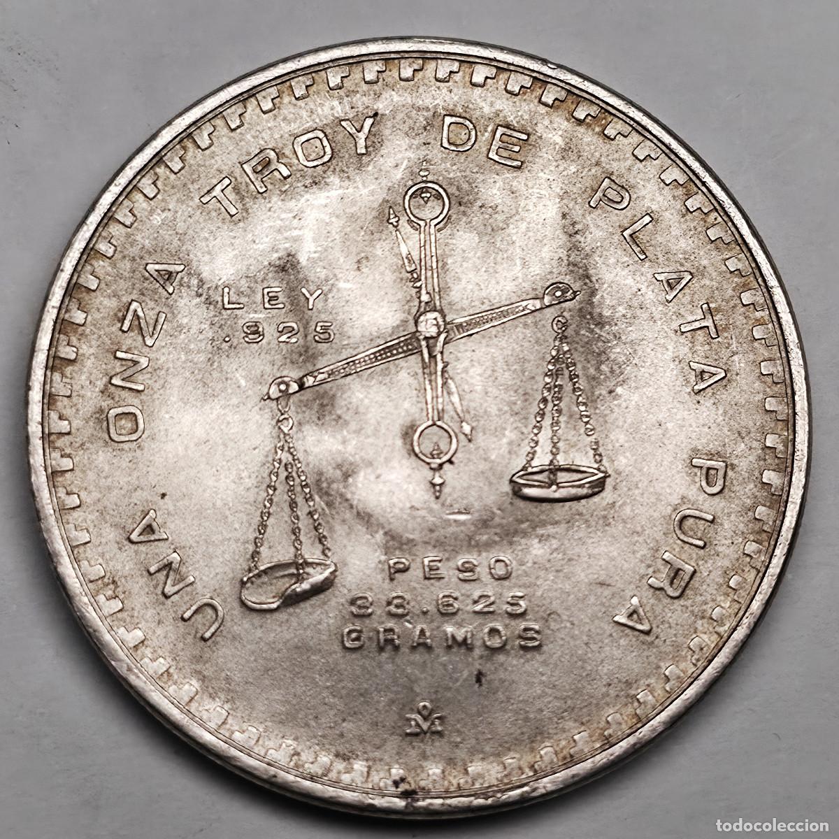 Monedas antiguas de Am&eacute;rica: MONEDA PLATA MEXICO 1 ONZA TROY PLATA PURA 1980