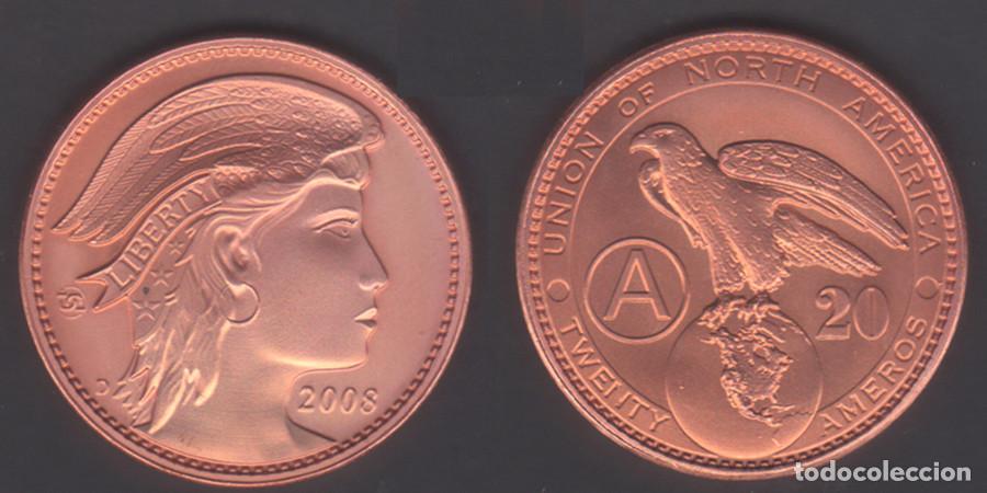 Monete antiche di America: ESTADOS UNIDOS - 20 AMEROS - 2008 - COBRE - NO CIRCULADA