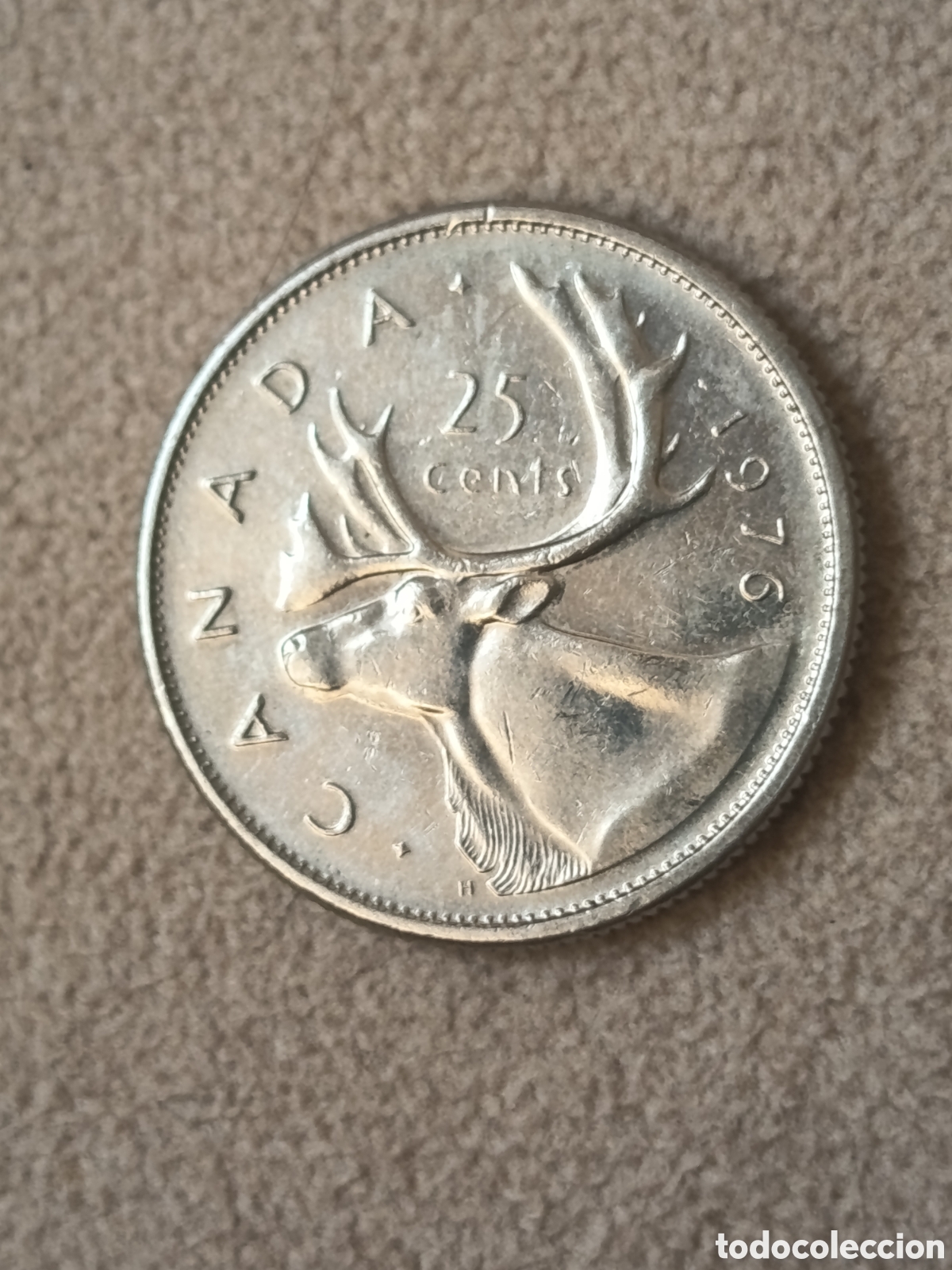 Monedas antiguas de Am&eacute;rica: Canad&aacute; 25 Centavos 1976 SC - Foto 2