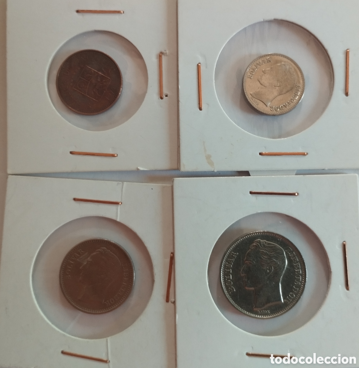 Monete antiche di America: LOTE DE CUATRO MONEDAS VENEZUELA DISTINTOS VALORES Y FECHAS (FOTO)