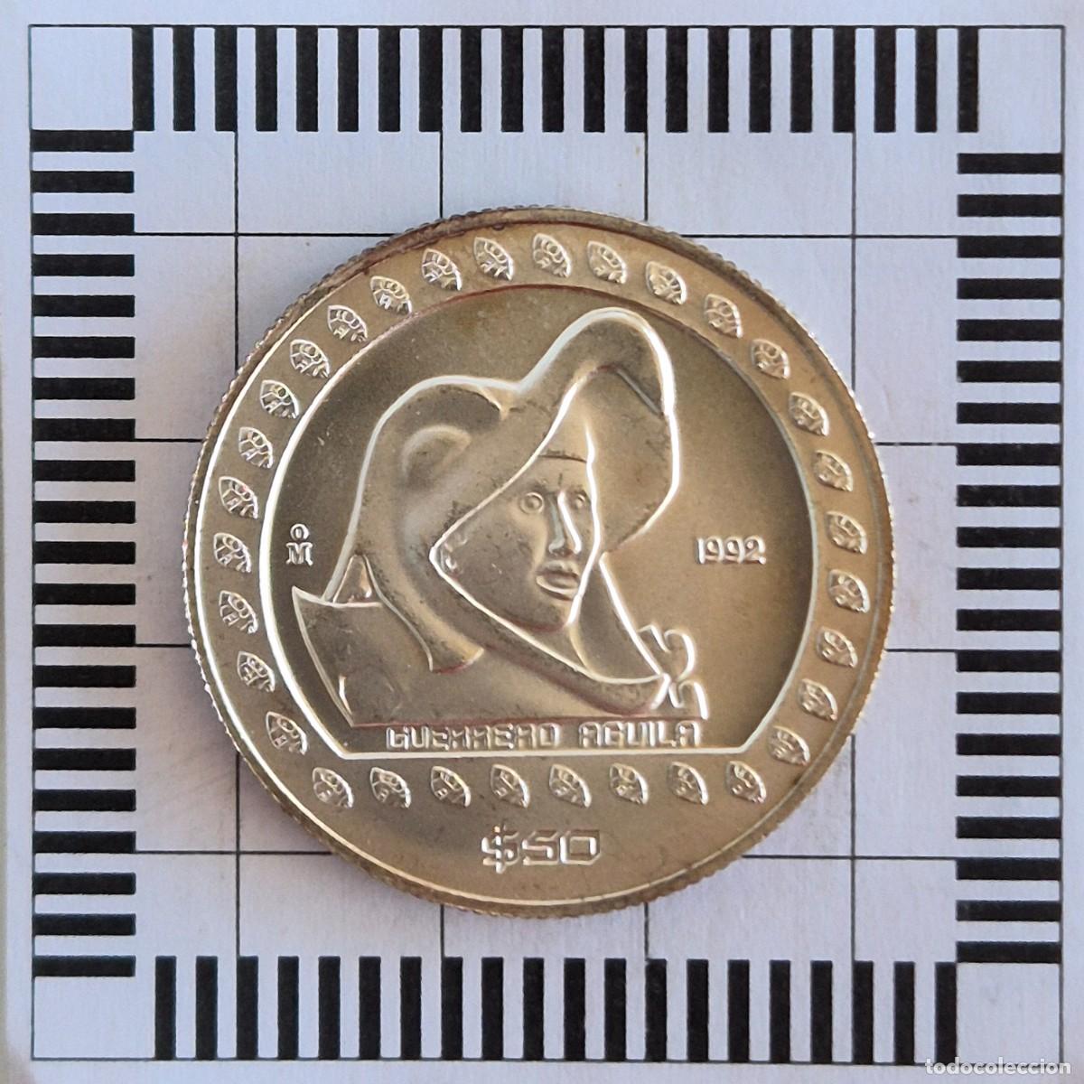 Moedas antigas da Am&eacute;rica: 50 PESOS, M&Eacute;XICO. 1992. (KM#555).
