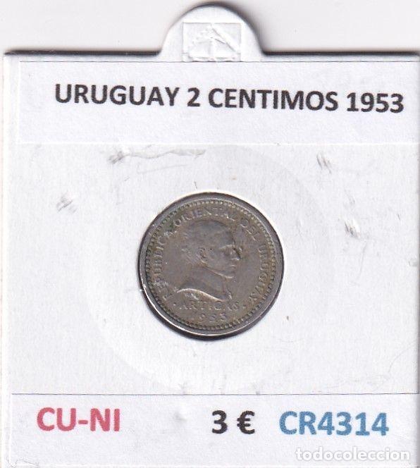 Monete antiche di America: CR4314 MONEDA URUGUAY 2 CENTIMOS 1953 CUPRONIQUEL