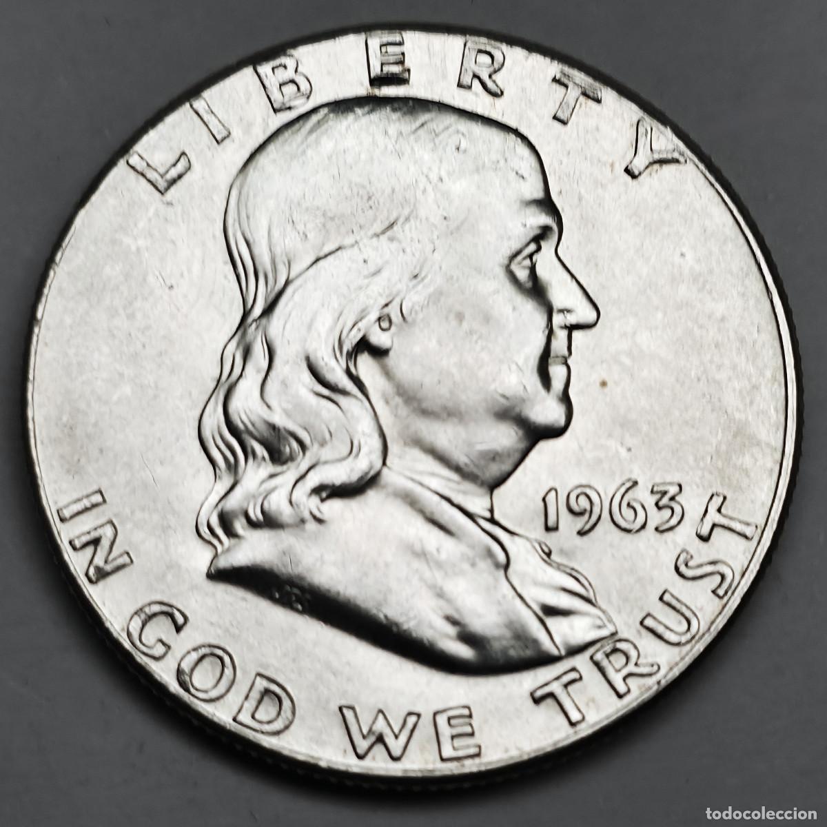 Monedas antiguas de Am&eacute;rica: MONEDA PLATA ESTADOS UNIDOS 1/2 DOLAR LIBERTY 1963 SC