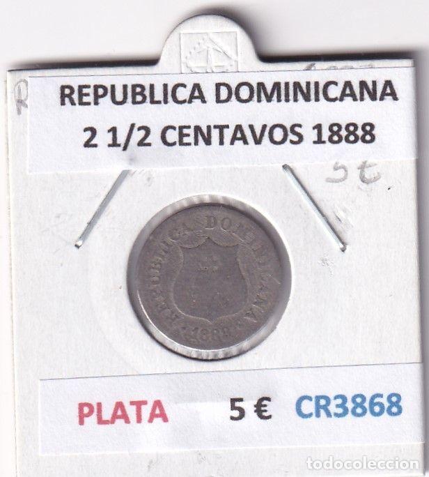 Old Coins of America: CR3868 MONEDA REPUBLICA DOMINICANA 2 1/2 CENTAVOS 1888 PLATA
