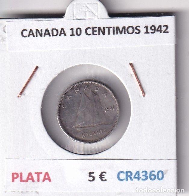 Monnaies anciennes d'Am&eacute;rique: CR4360 MONEDA CANADA 10 CENTIMOS 1942 PLATA