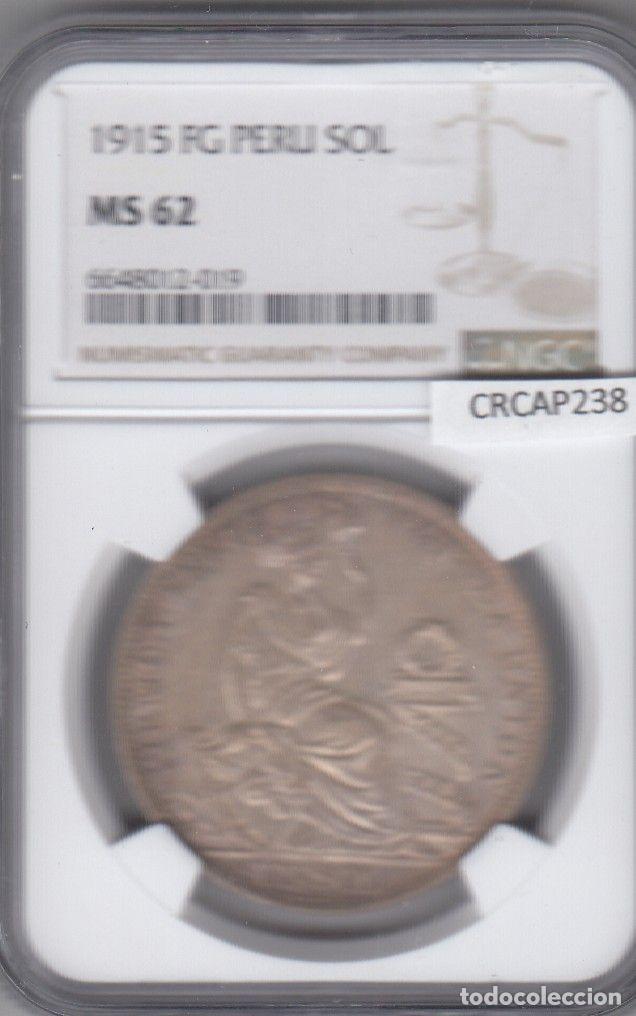 Monete antiche di America: CRCAP238 MONEDA PERU SOL 1915 FG MS 62