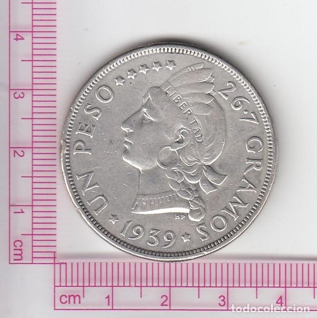 Alte M&uuml;nzen aus Amerika: CR4820 MONEDA REPUBLICA DOMINICANA 1 PESO 1939 PLATA